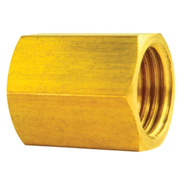 Ags Brass Brake Line Union, 5/16 (1/2-20 Inverted), 10/bag BLU-5 - main